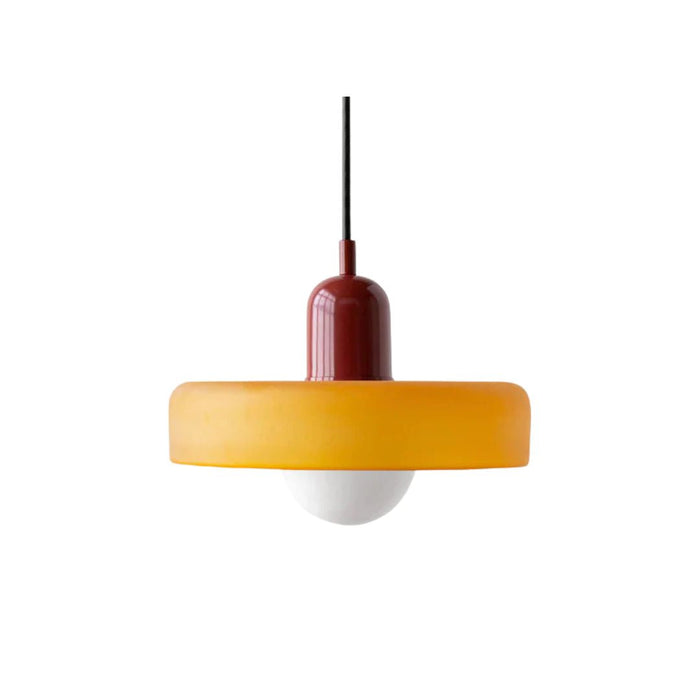 Retro Lampa Wisząca Luccon z Kolorowym Kloszem – Lampa do Salon, Jadalni i Kuchni, Idealna nad Stół, Szklana, 15W 1