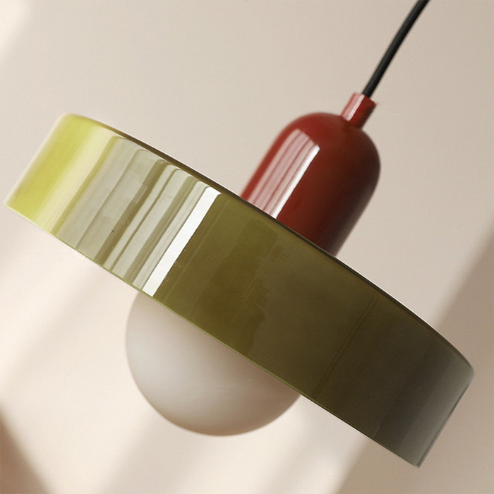 Retro Lampa Wisząca Luccon z Kolorowym Kloszem – Lampa do Salon, Jadalni i Kuchni, Idealna nad Stół, Szklana, 15W 4