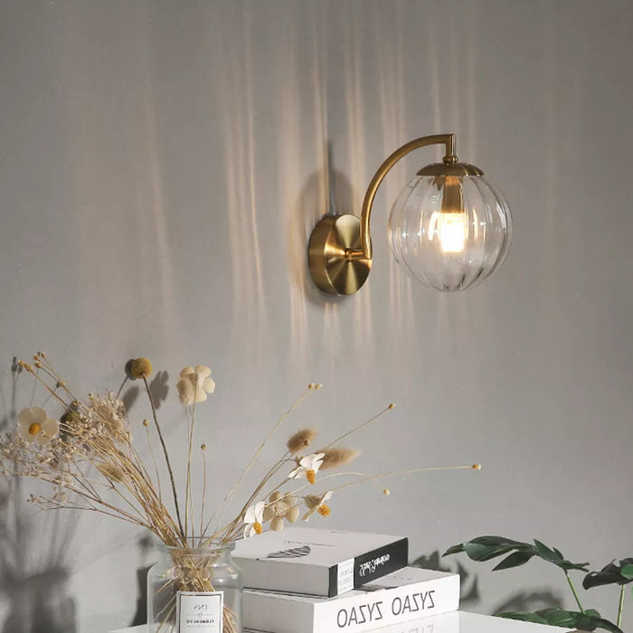 Luksusowy Kinkiet Ścienny LED ze Szklanym Kandelabrem – Elegancki Design do Sypialni i Salonu 30x14cm 2