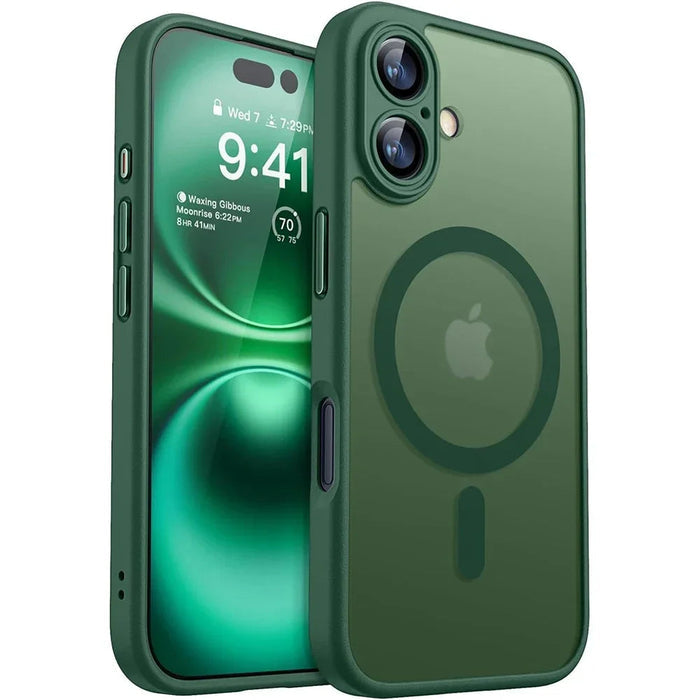 Magnetyczne Etui na Telefon z Matowym Półprzezroczystym Tyłem - Kompatybilne z MagSafe, Ochrona na iPhone 13, 12, SE 1