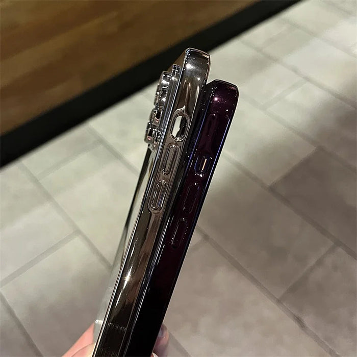 Magnetyczne Etui na Telefon Soft-Shell z Złoconym Wykończeniem, Kompatybilne z MagSafe, Ochrona dla iPhone 13 i 12 1