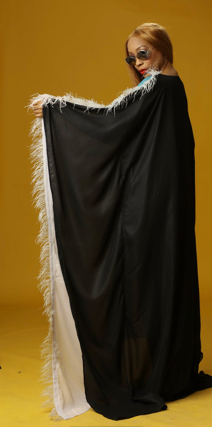 Maldives Empress Dress with Plumage Detail