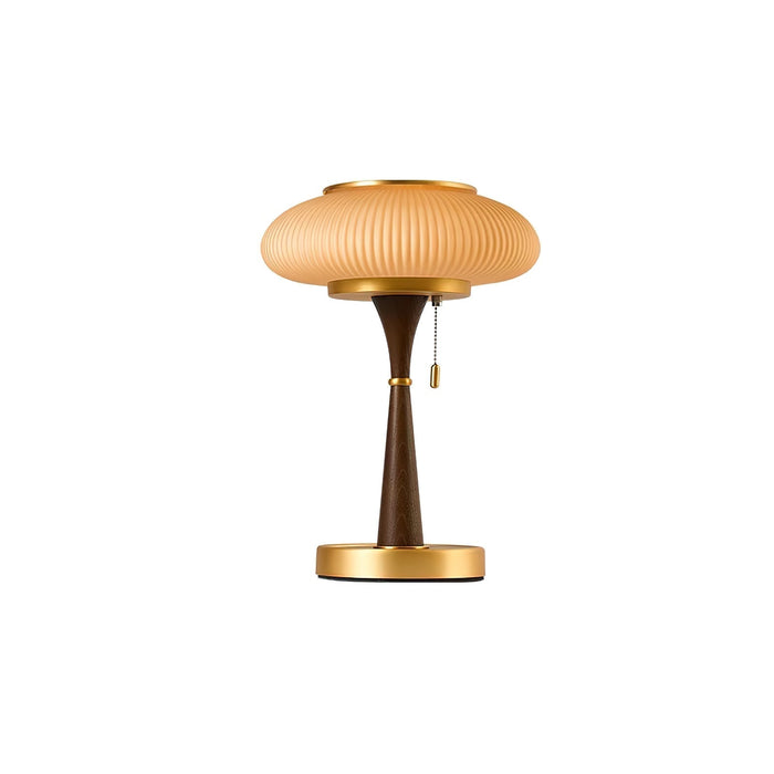Lampa Stołowa Szklana Matsutake z Metalowym Wykończeniem – Elegancka Lampa Stołowa do Salonów i Biur, 36 cm 0