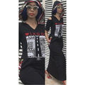 MAXI LOVE LAGOS HOODED DRESS, ANKARA & SLIT SHOULDER DETAIL