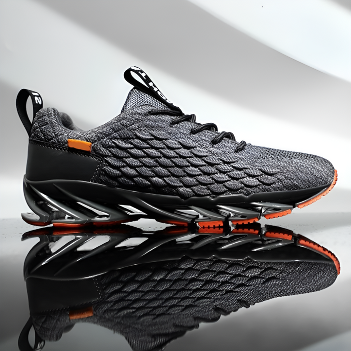 Męskie buty do biegania z amortyzacją i przewiewną siateczką – sznurowane buty sportowe 0