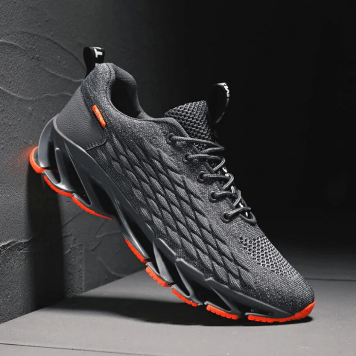Męskie buty do biegania z amortyzacją i przewiewną siateczką – sznurowane buty sportowe 1