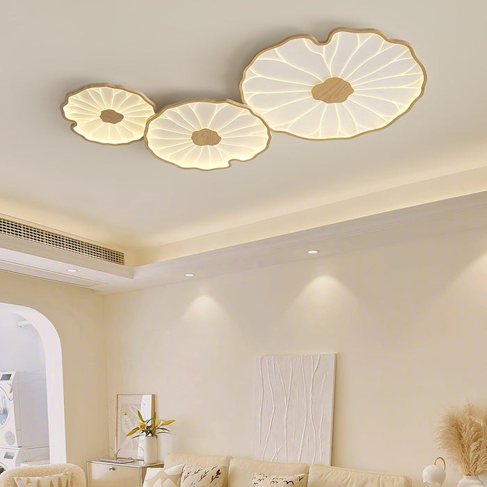 Nowoczesna Lampa Sufitowa LED Avina Leaf z Drewnopodobnym Wykończeniem – Idealna do Salonów i Niskich Sufitów 2