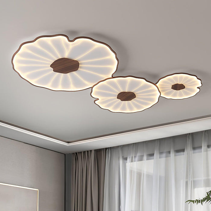 Nowoczesna Lampa Sufitowa LED Avina Leaf z Drewnopodobnym Wykończeniem – Idealna do Salonów i Niskich Sufitów 4