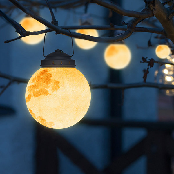 Nowoczesna Lampa Ogrodowa LED Wisząca Złota, Wodoodporna, Zasilana Energią Słoneczną, Metalowa, Idealna do Ogrodu 0