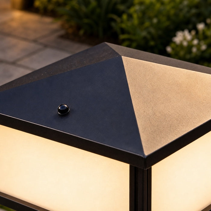 Nowoczesna lampa słupkowa LED z regulacją i opcją solarną, aluminiowa obudowa IP65, ideal 7