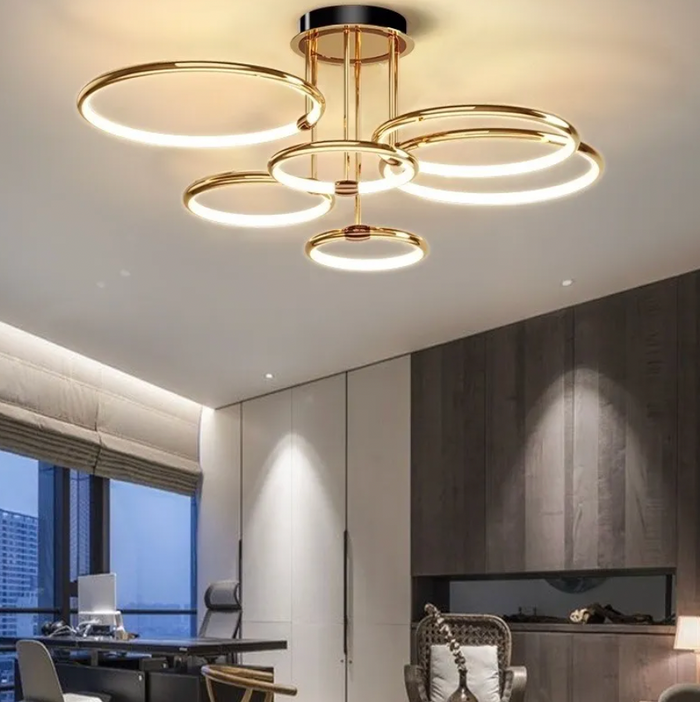 Nowoczesna Lampa Sufitowa LED z Regulowaną Jasnością do Salonu i Sypialni – Elegancki Design, Ciepłe Światło 2