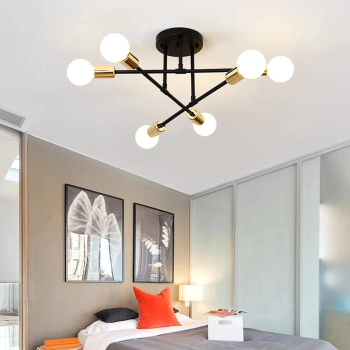 Nowoczesna Lampa Sufitowa LED z Metalową Obudową E27 – Oświetlenie do Salonu i Sypialni 0