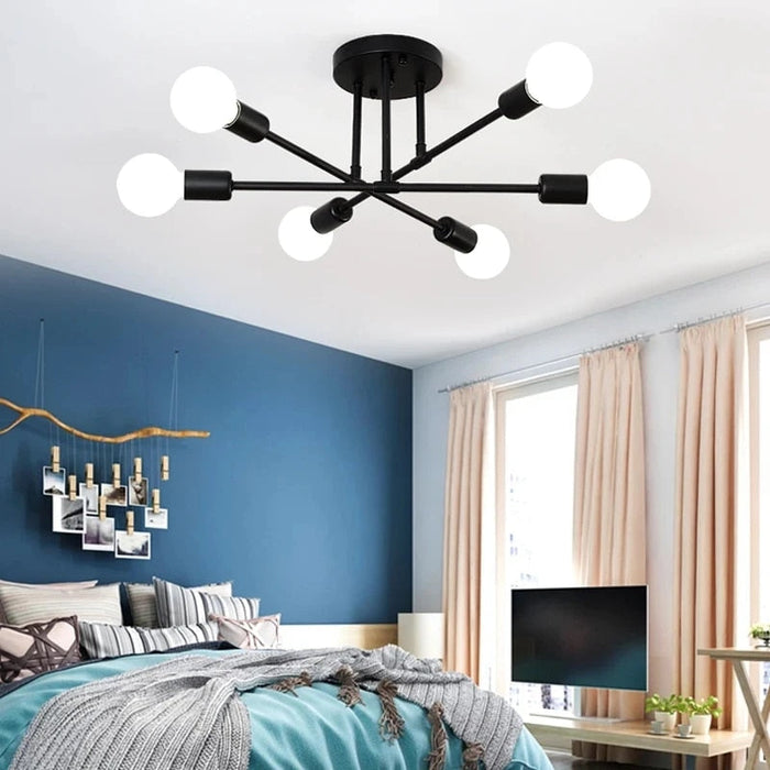 Nowoczesna Lampa Sufitowa LED z Metalową Obudową E27 – Oświetlenie do Salonu i Sypialni 1