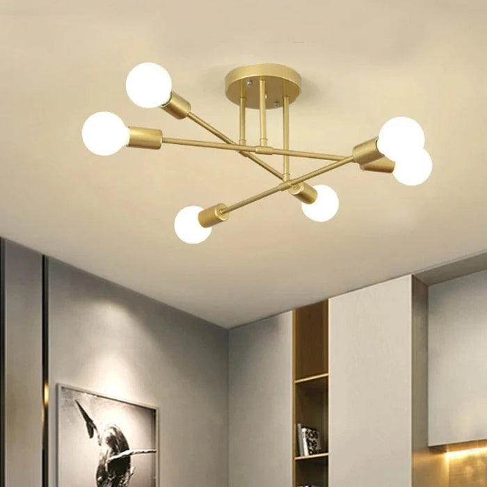 Nowoczesna Lampa Sufitowa LED z Metalową Obudową E27 – Oświetlenie do Salonu i Sypialni 2