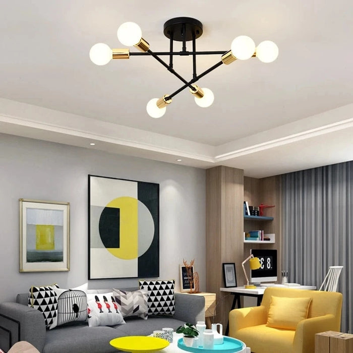 Nowoczesna Lampa Sufitowa LED z Metalową Obudową E27 – Oświetlenie do Salonu i Sypialni 4