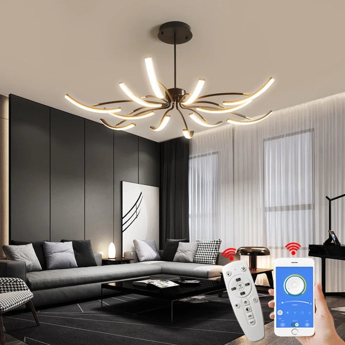 Nowoczesny Żyrandol LED z Eleganckim Designem do Salonu i Sypialni – Aluminium, Miękkie Światło, Łatwy Montaż 1