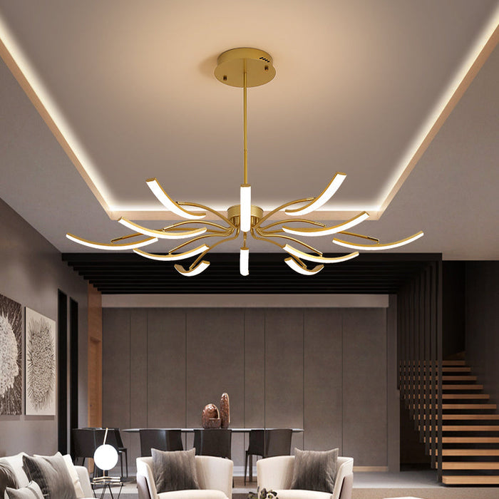 Nowoczesny Żyrandol LED z Eleganckim Designem do Salonu i Sypialni – Aluminium, Miękkie Światło, Łatwy Montaż 3