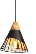 Nowoczesna Lampa Wisząca LED z Żelaza i Drewna – Stylowy Dodatek do Wnętrz 0