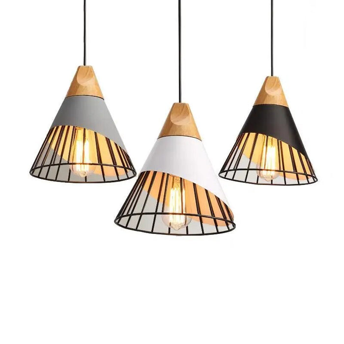 Nowoczesna Lampa Wisząca LED z Żelaza i Drewna – Stylowy Dodatek do Wnętrz 1