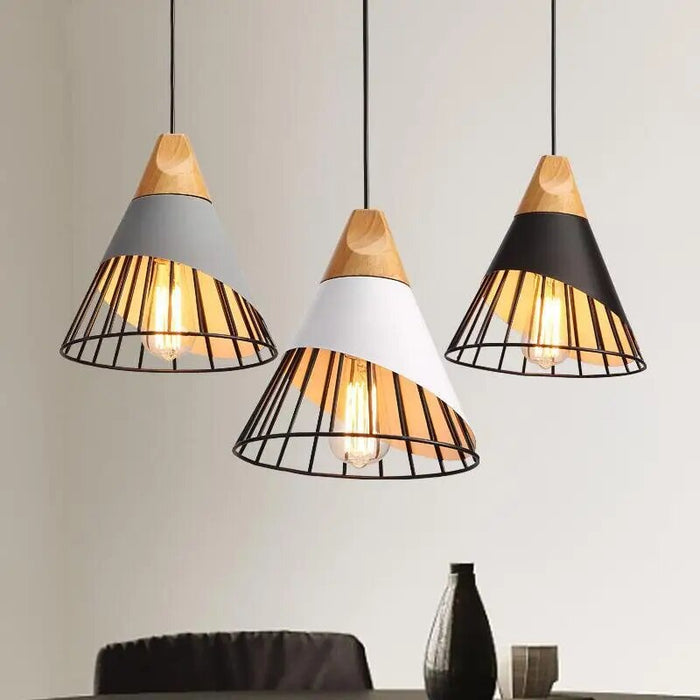 Nowoczesna Lampa Wisząca LED z Żelaza i Drewna – Stylowy Dodatek do Wnętrz 5