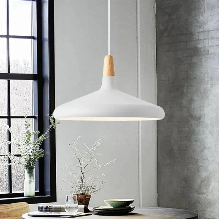 Nowoczesna Stożkowa Lampa Wisząca Macaron – Metalowa Lampa do Salonu, Kolorowa, Wysoka Jakość, Różne Rozmiary 0