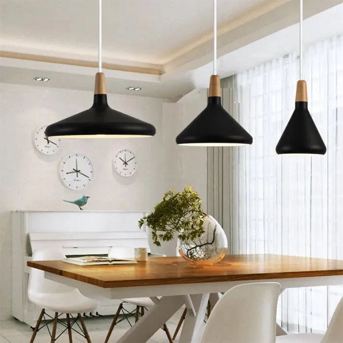 Nowoczesna Stożkowa Lampa Wisząca Macaron – Metalowa Lampa do Salonu, Kolorowa, Wysoka Jakość, Różne Rozmiary 5