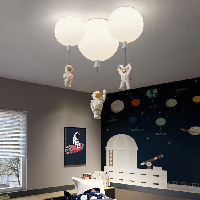 Nowoczesna Lampa Sufitowa LED Księżyc i Astronauta – Oświetlenie do Sypialni i Pokoi Zabaw, Średnica 25/30/35 cm 7