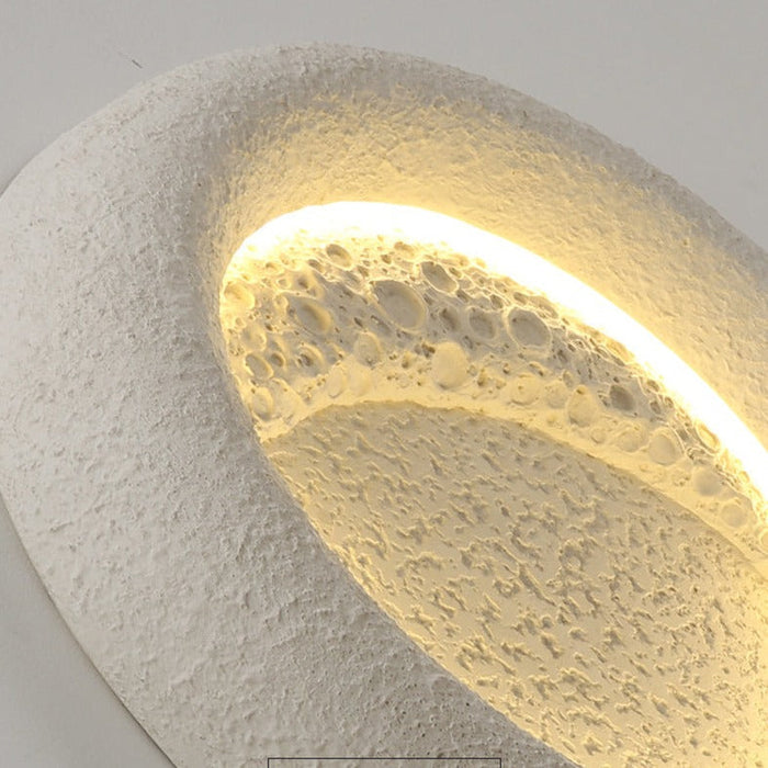Nowoczesna Lampa Ścienna Moon z Żywicy LED, Okrągły Kinkiet Ścienny do Salonu i Sypialni, 40 cm 6