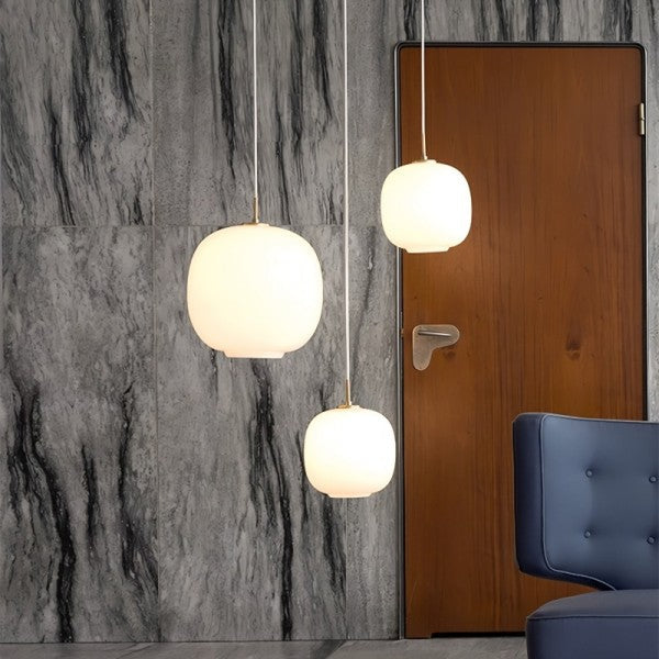 Nowoczesna Lampa Wisząca z Opalowego Szkła w Stylu Skandynawskim – Elegancka i Minimalistyczna 4