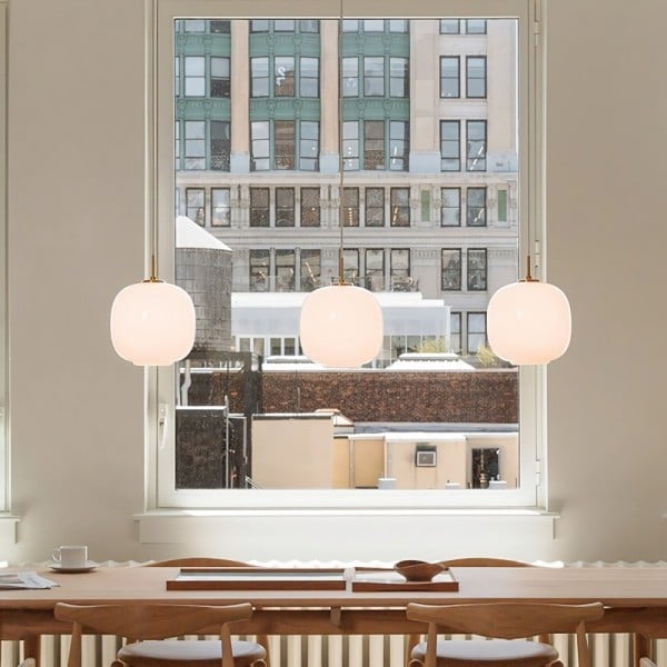 Nowoczesna Lampa Wisząca z Opalowego Szkła w Stylu Skandynawskim – Elegancka i Minimalistyczna 6