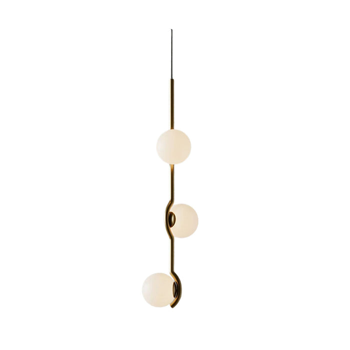 Nowoczesna Lampa Wisząca z Opalowym Szkłem i Metalową Ramą do Salonu i Jadalni – Asymetryczny Design 1
