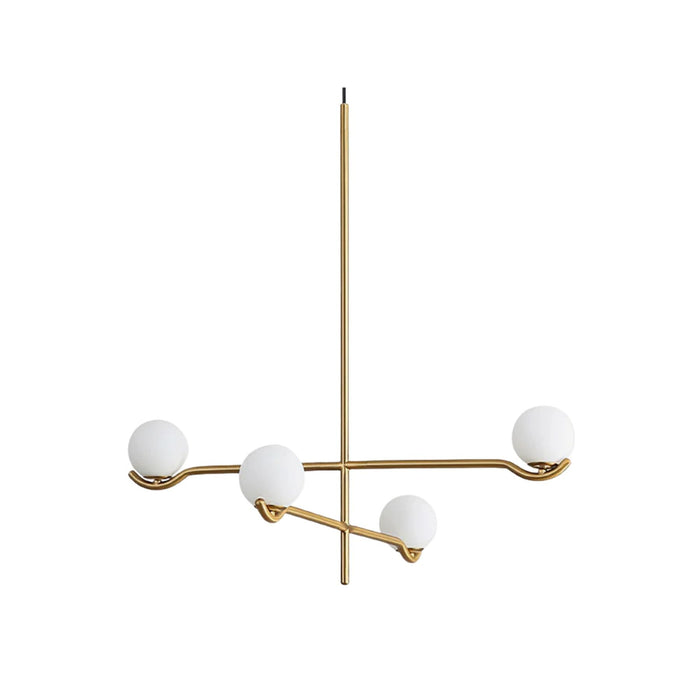 Nowoczesna Lampa Wisząca z Opalowym Szkłem i Metalową Ramą do Salonu i Jadalni – Asymetryczny Design 2