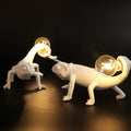 Nowoczesna Lampa Stołowa z Żywicy w Kształcie Jaszczurki – Unikalne Lampy Stołowe do Salonu, Oświetlenie LED, 19 cm 0