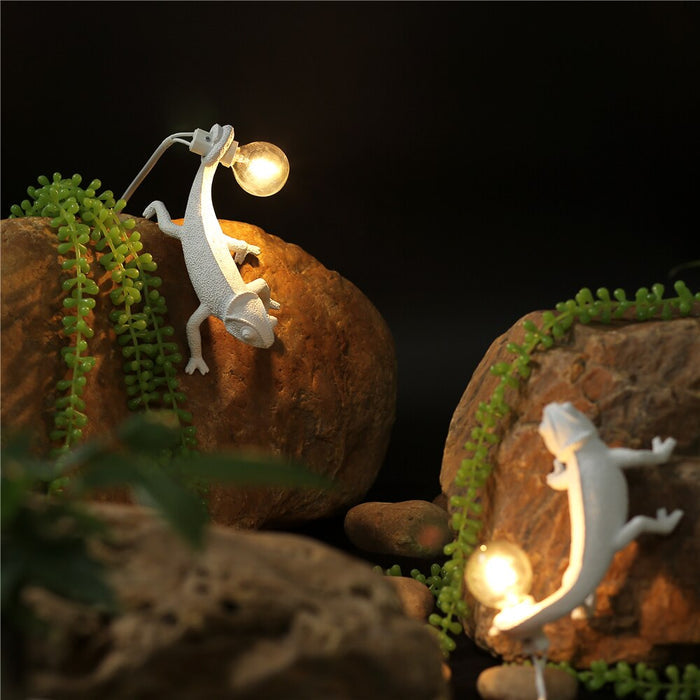 Nowoczesna Lampa Stołowa z Żywicy w Kształcie Jaszczurki – Unikalne Lampy Stołowe do Salonu, Oświetlenie LED, 19 cm 1
