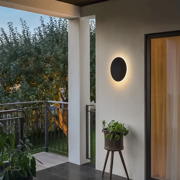 Nowoczesny Kinkiet Zewnętrzny LED Okrągły w Białym i Czarnym - Metalowa Lampa IP65, Wybór Średnic 13/20/30 cm 0