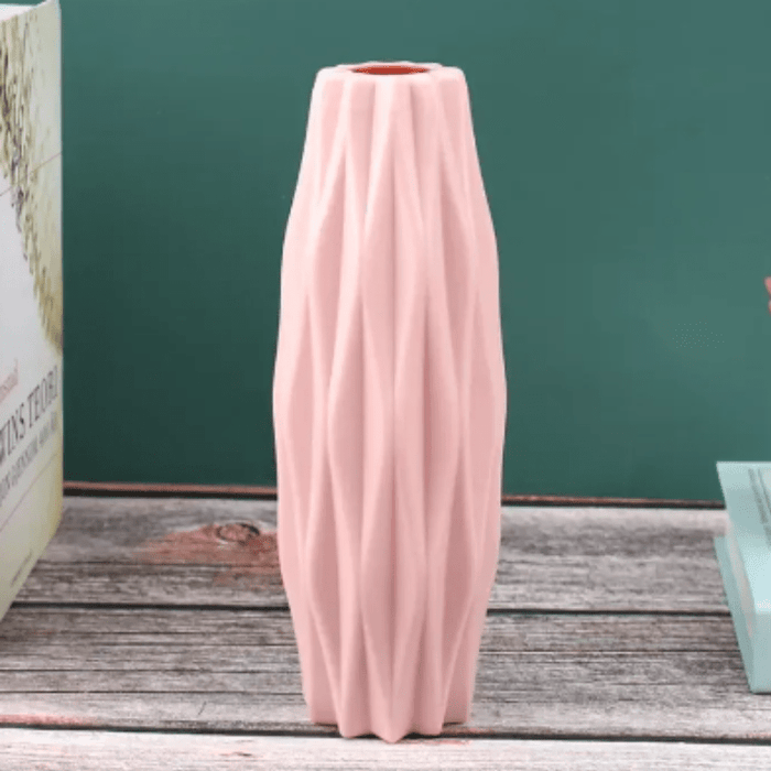 Nowoczesne Wazony Dekoracyjne w Stylu Skandynawskim – Wazon Origami z Plastiku, 30 cm, Różowy, Zielony, Biały 0