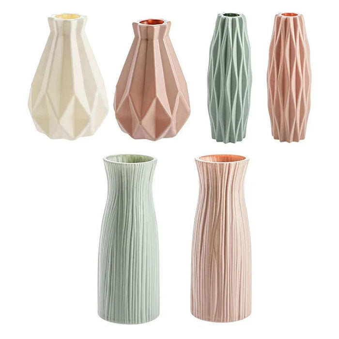 Nowoczesne Wazony Dekoracyjne w Stylu Skandynawskim – Wazon Origami z Plastiku, 30 cm, Różowy, Zielony, Biały 5