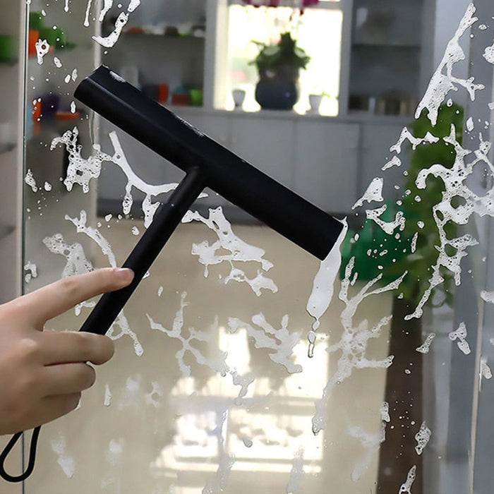 Nowoczesny ściągacz do okna prysznicowego z ergonomiczną rączką i haczykiem do zawieszania 2