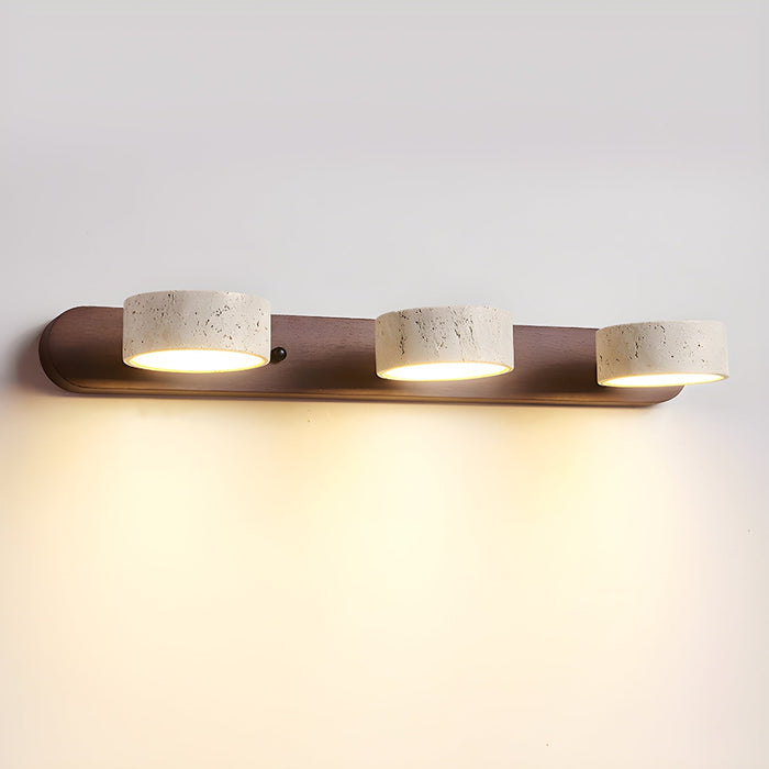 3-Lamps: ⌀ 51cm x H 6.1cm / ⌀ 20.1″ x H 2.4″ / Walnut wood color / Cool light