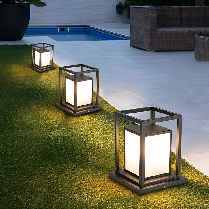 Nowoczesna Wodoodporna Lampa Ogrodowa LED Stojąca z Stali Nierdzewnej – Czarna, IP65, Zasilanie Słoneczne 0