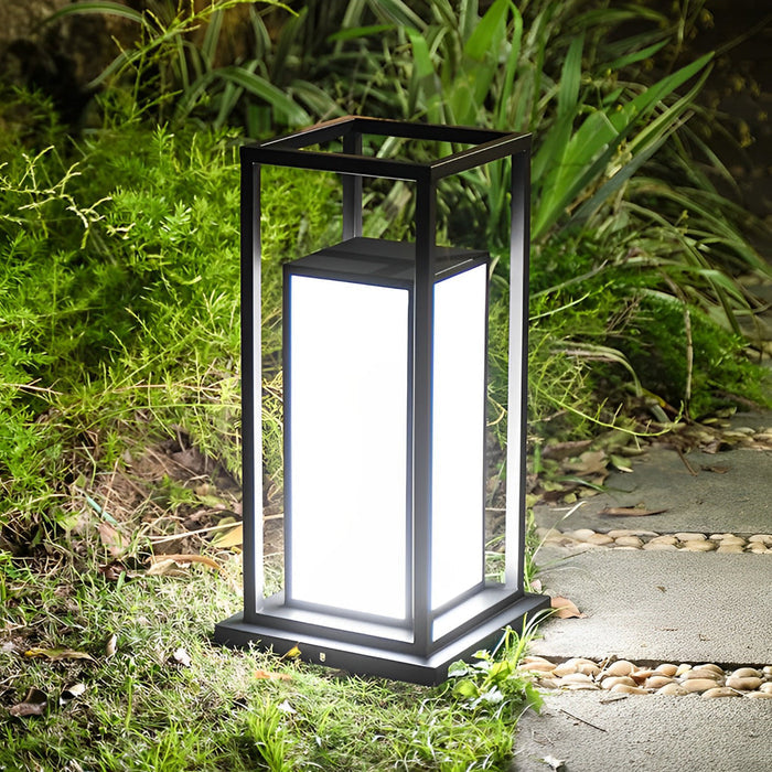 Nowoczesna Wodoodporna Lampa Ogrodowa LED Stojąca z Stali Nierdzewnej – Czarna, IP65, Zasilanie Słoneczne 5