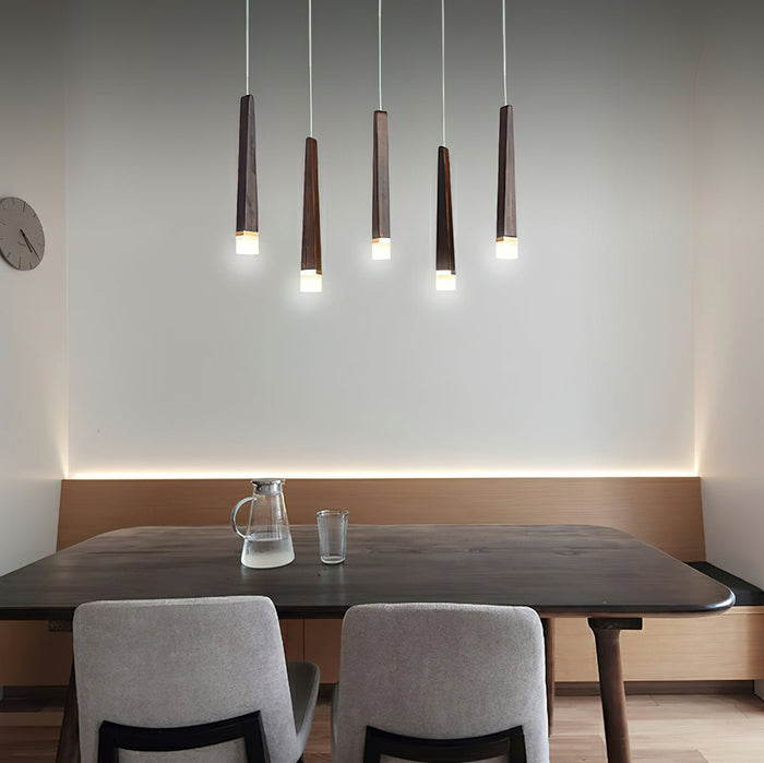 Nowoczesny Drewniany Żyrandol do Salonu z Zintegrowanym Oświetleniem LED – Elegancki Styl i Ciepły Blask 4