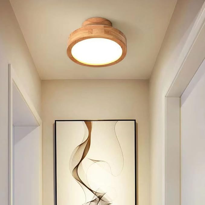 Nowoczesna Lampa Sufitowa LED z Drewna do Salonów i Sypialni – Minimalistyczny Design, Funkcja Przyciemniania, 36 W 1