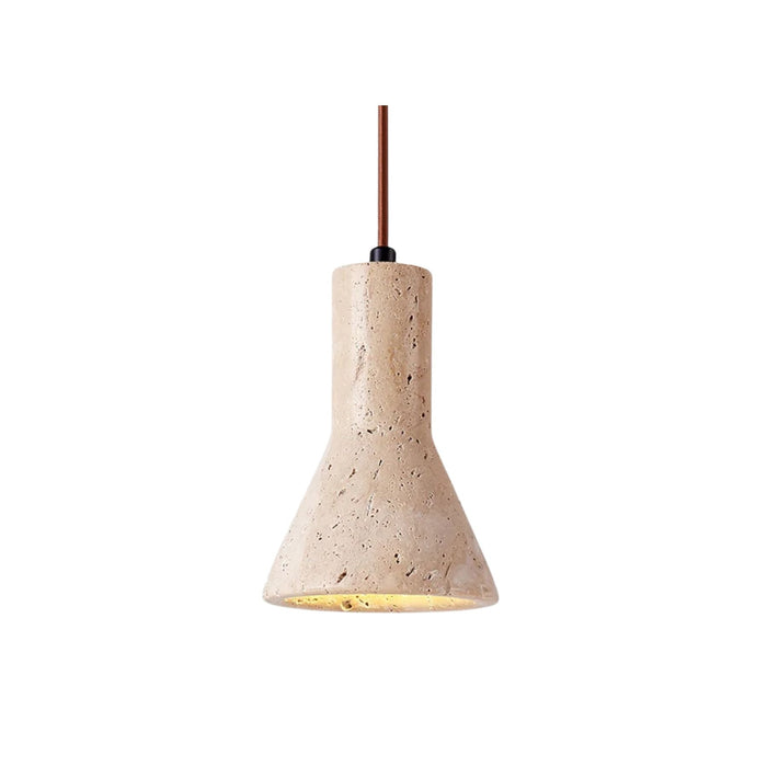 Nowoczesna lampa wisząca z żółtego trawertynu – elegancki akcent do kuchni i jadalni 0