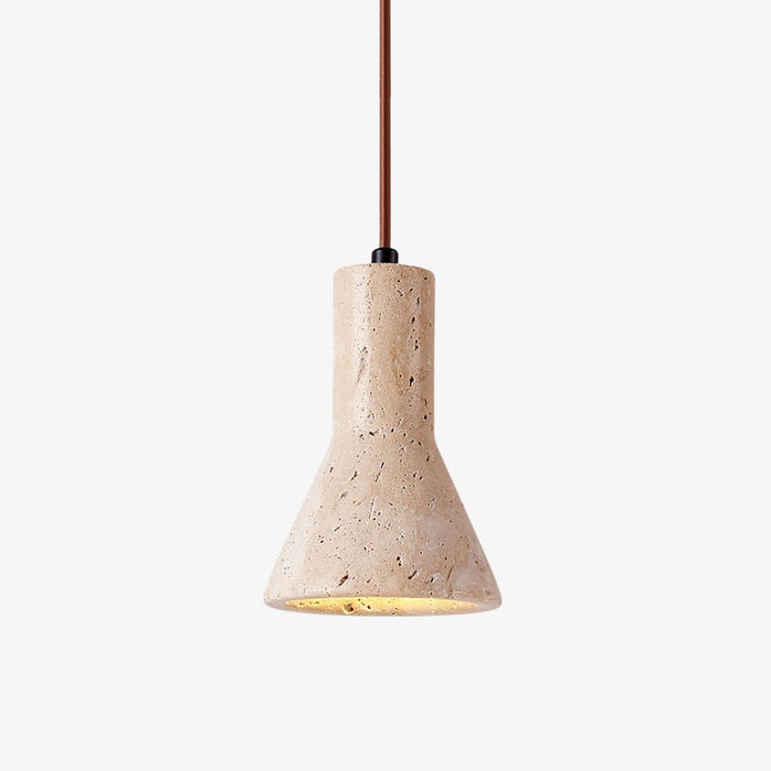 Nowoczesna lampa wisząca z żółtego trawertynu – elegancki akcent do kuchni i jadalni 1