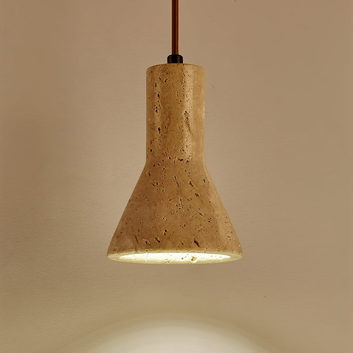 Nowoczesna lampa wisząca z żółtego trawertynu – elegancki akcent do kuchni i jadalni 4