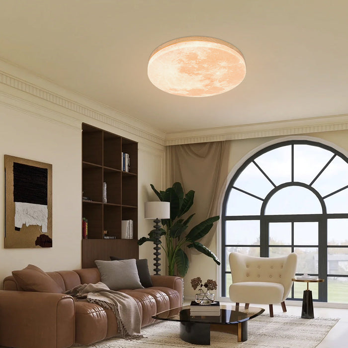 Lampa Sufitowa LED Księżycowa Monza – Smukły Design do Salonu i Sypialni, Średnice 26/38/48 cm, Ciepłe Białe Światło 6