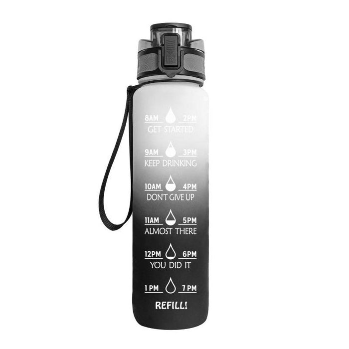 Motywacyjna Butelka do Picia Wody 1000ml z Osią Czasu, BPA Free, Idealna do Codziennego Nawadniania 0