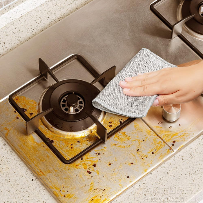 Multifunctional Wire Cleaning Cloth for Stubborn Stains – Quick-Drying Silver Fabric – 20 x 20 cm, Set of 10 5