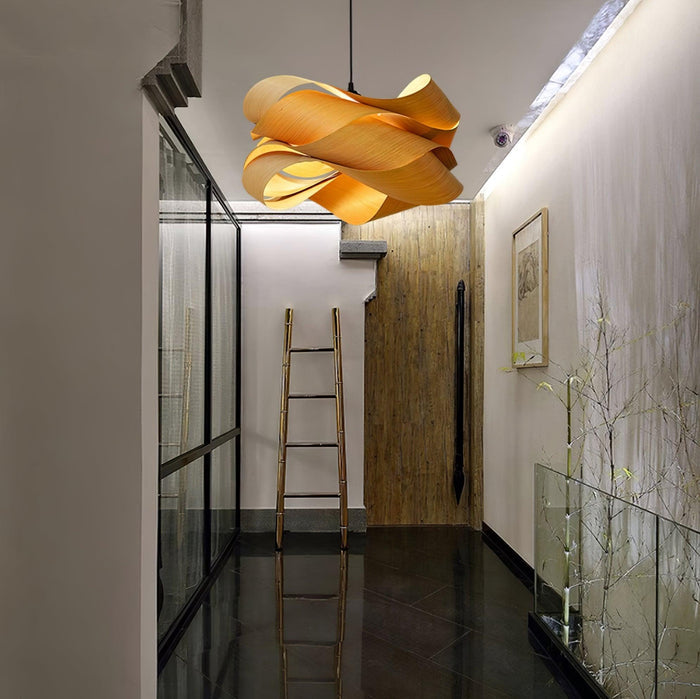 Lampa wisząca z naturalnego drewna – Elegancki dodatek do nowoczesnych wnętrz 6